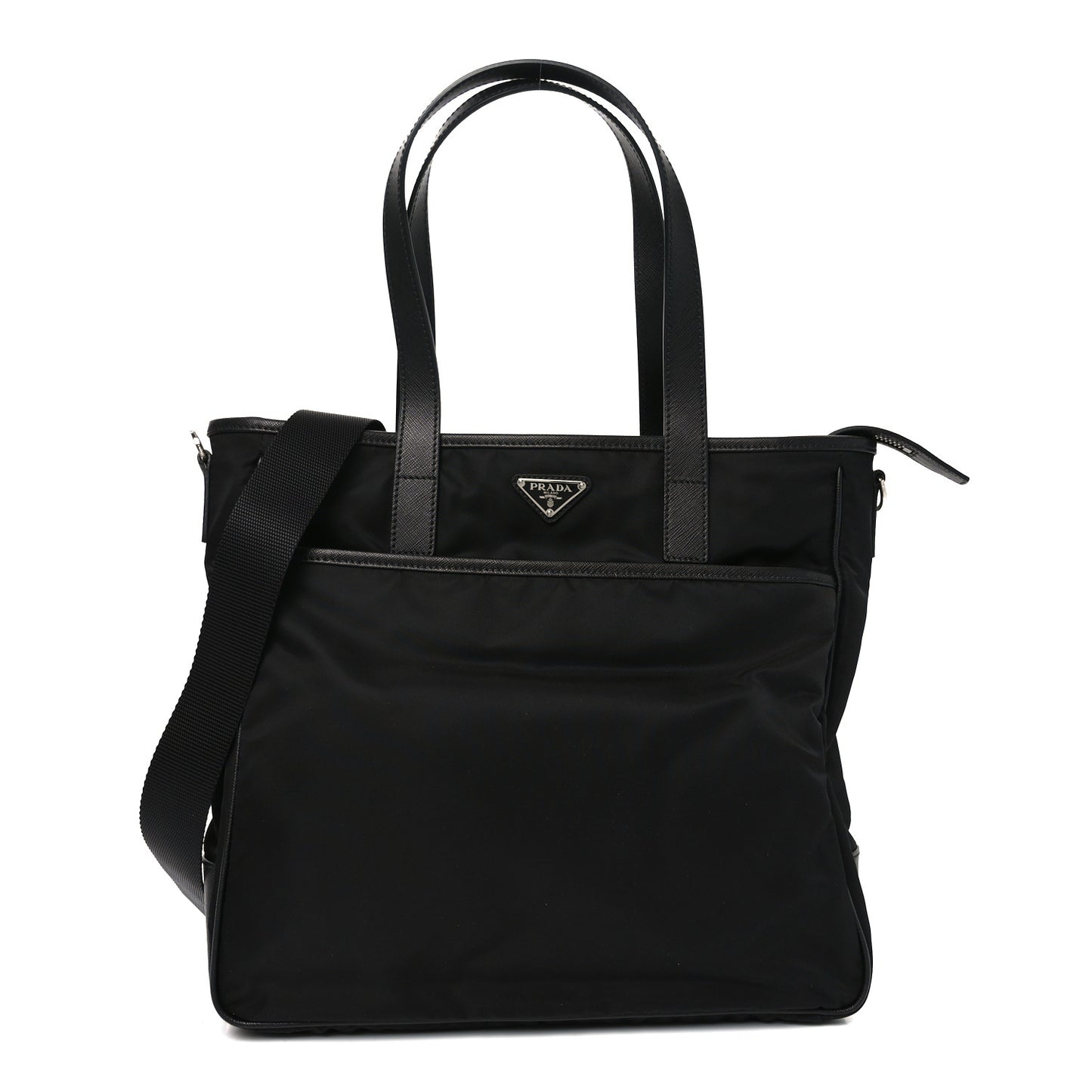 Tessuto Nylon Saffiano Tote Black