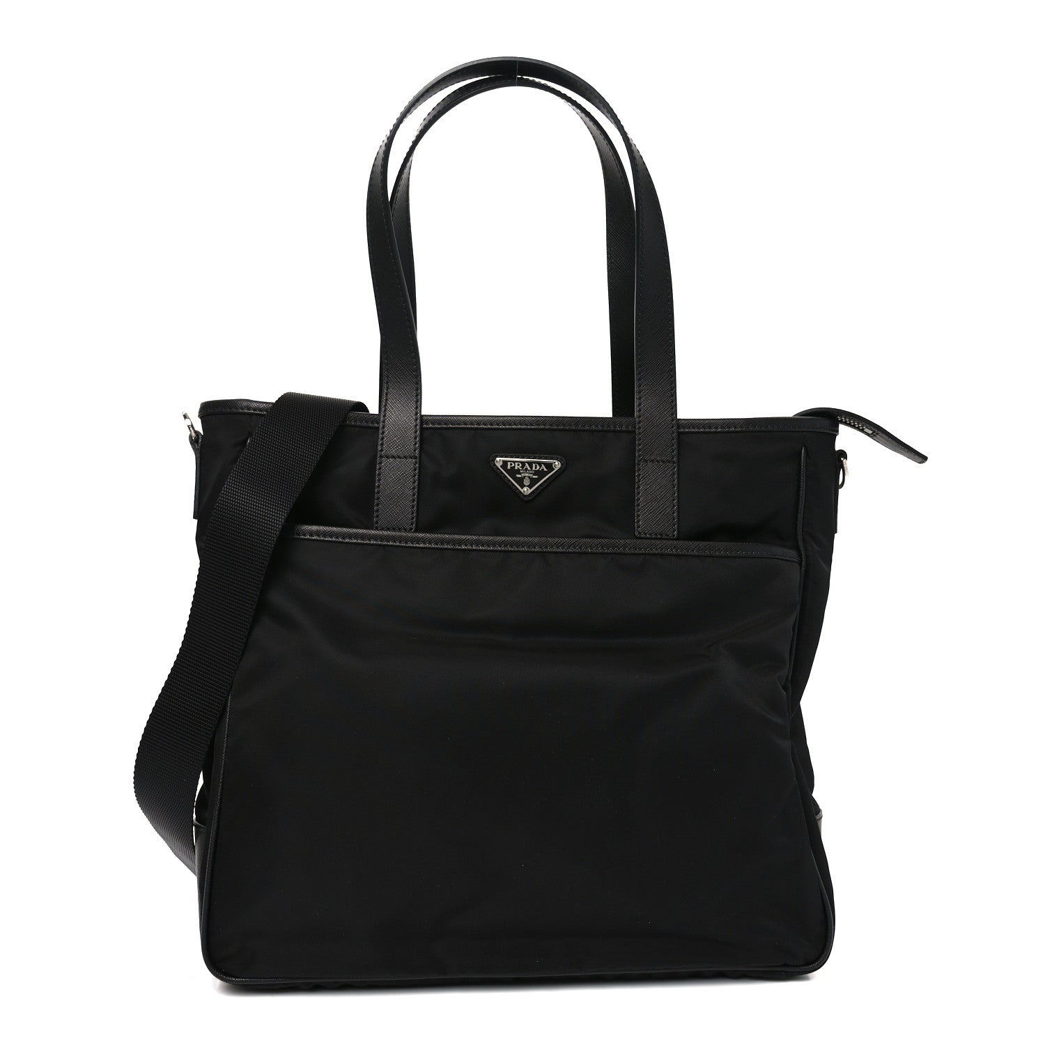 Prada Tessuto Nylon Saffiano Tote Black 1 of 9