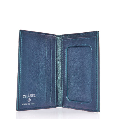 Chanel Metallic Lambskin Quilted Card Holder Wallet Turquoise 5 of 7
