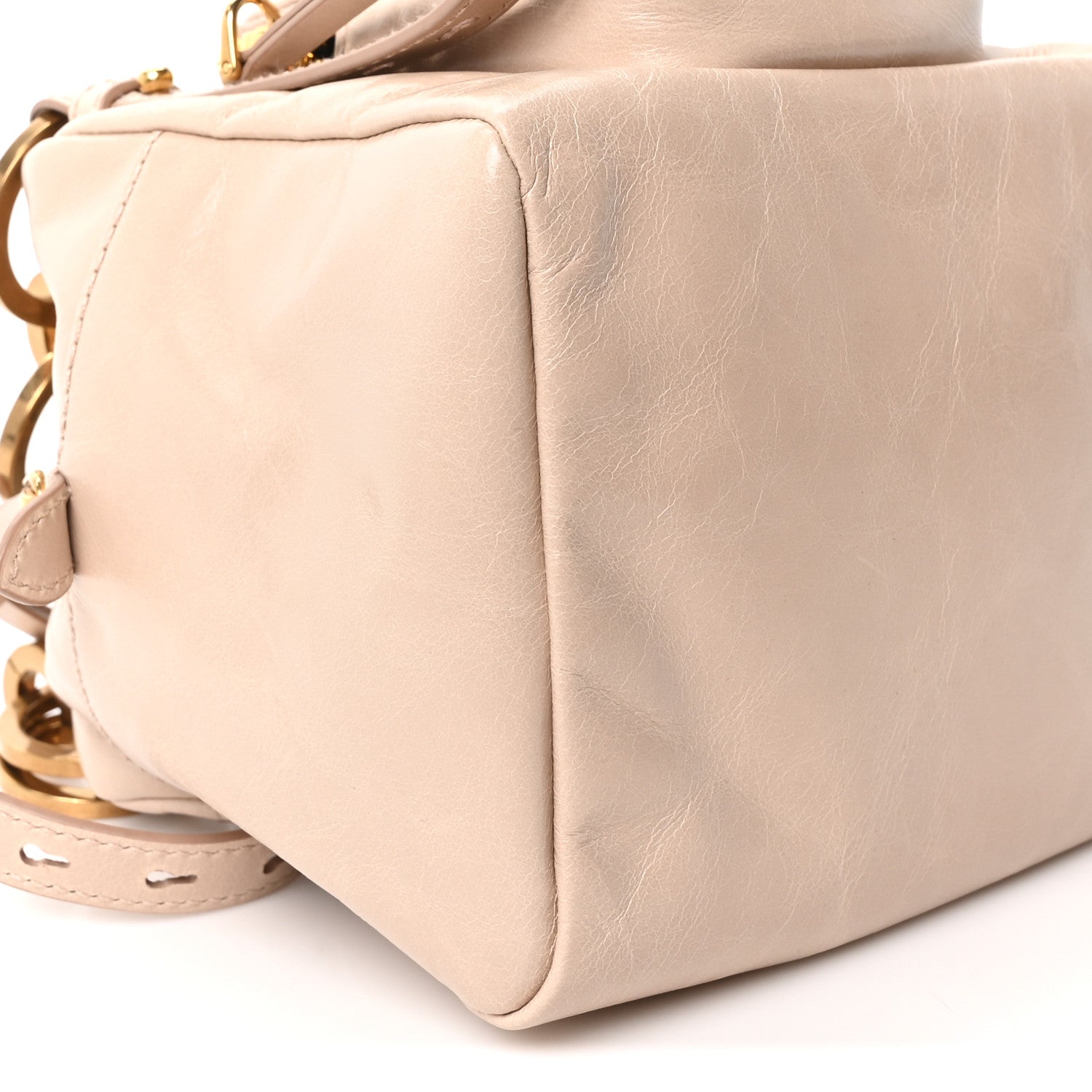 Prada Soft Lux Calfskin Mini Dangle Top Handle Bag Cipria 8 of 9