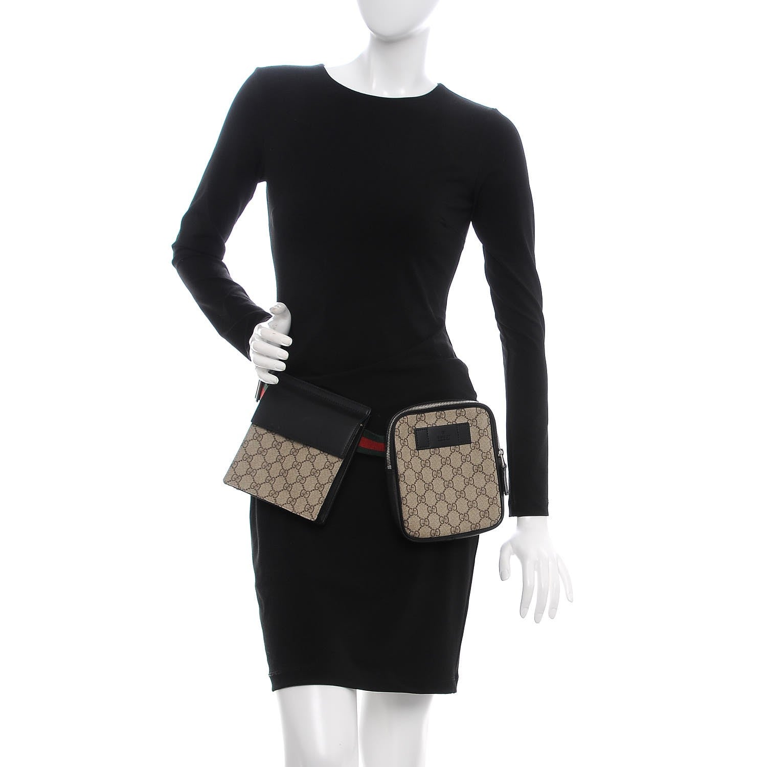 Gucci GG Supreme Monogram Web Belt Bag Black 2 of 10