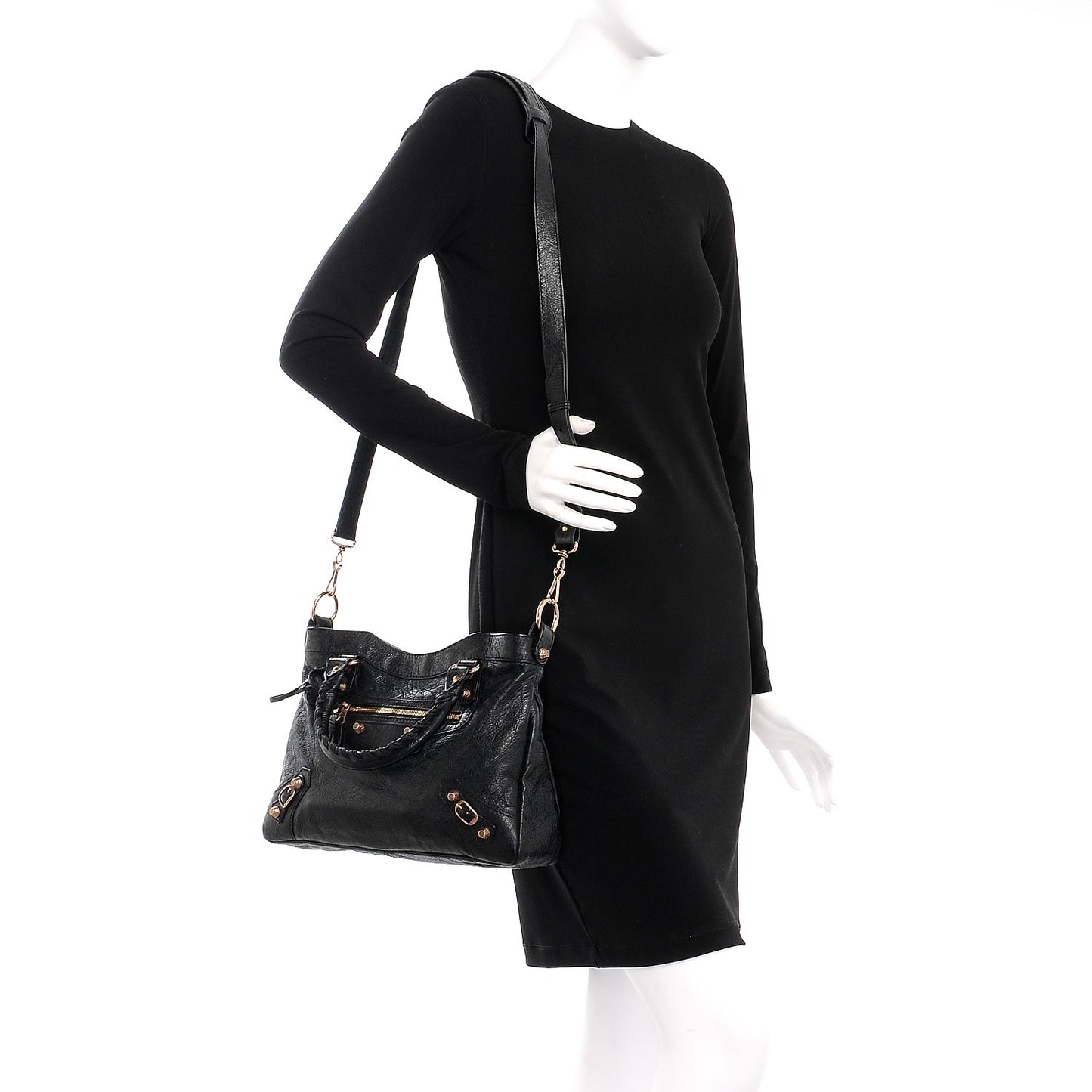 Agneau Giant 12 Rose Gold Hardware Town Black