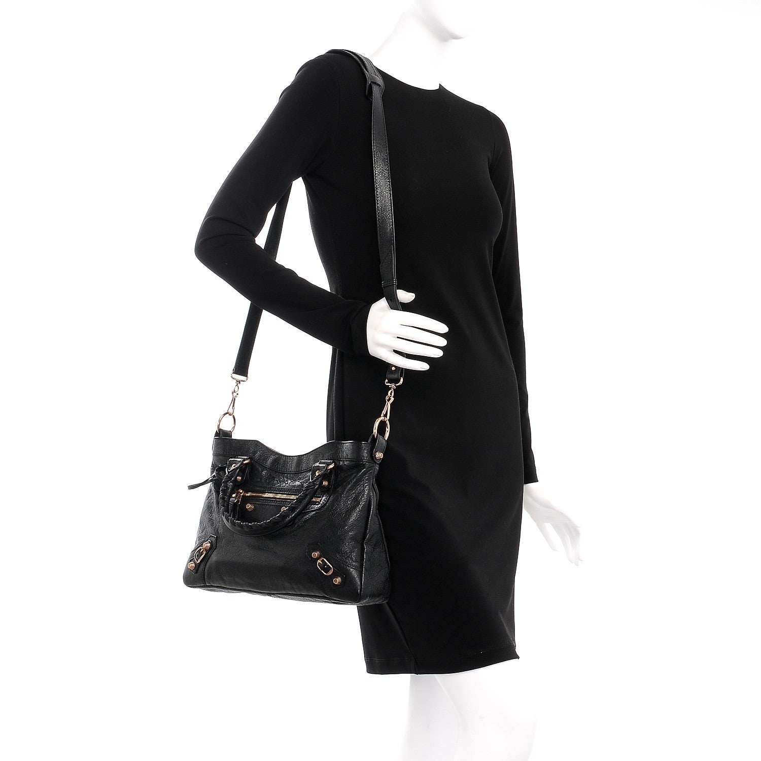 Balenciaga Agneau Giant 12 Rose Gold Hardware Town Black 2 of 7