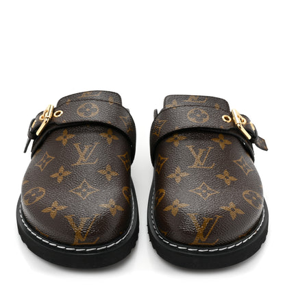 Louis Vuitton Patent Monogram Womens Cosy Flat Comfort Clog Mules 37 Brown 2 of 8