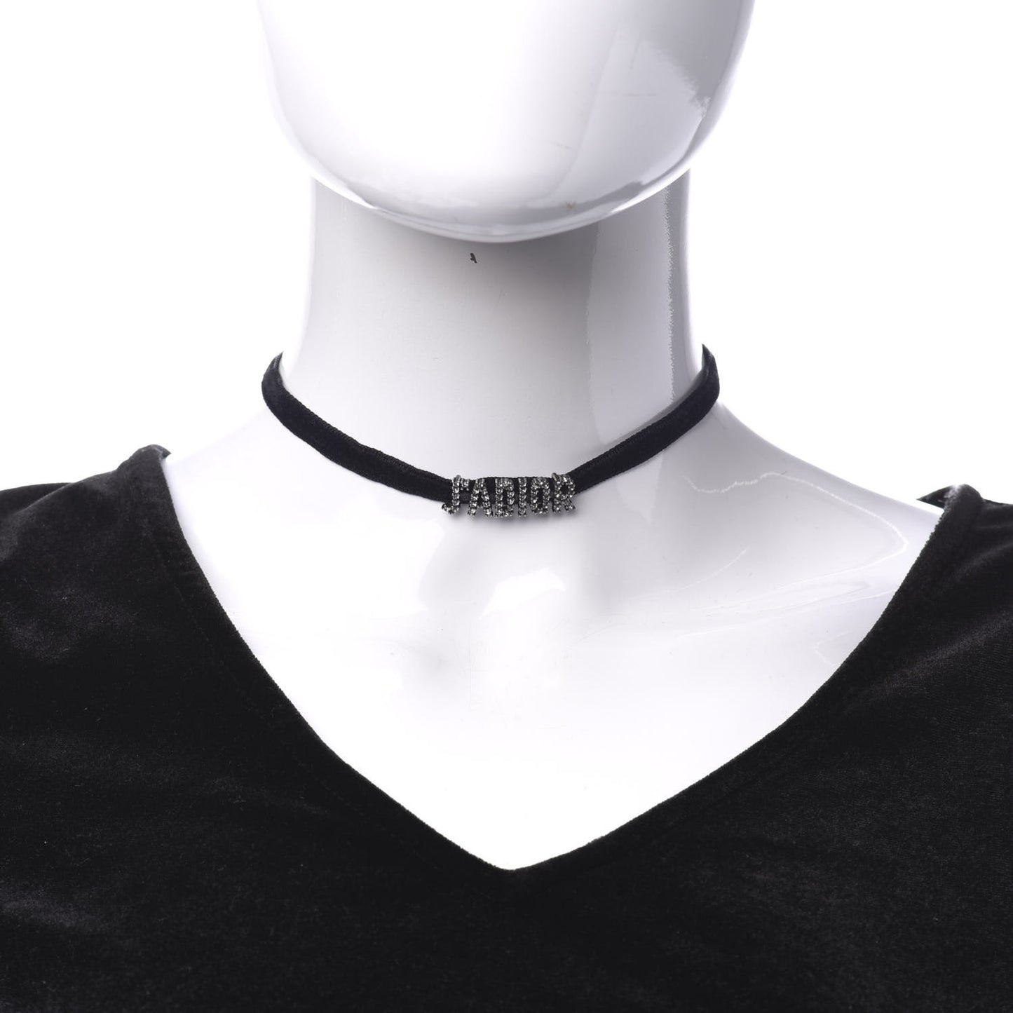 Velvet Crystal J’Adior Choker Necklace Black