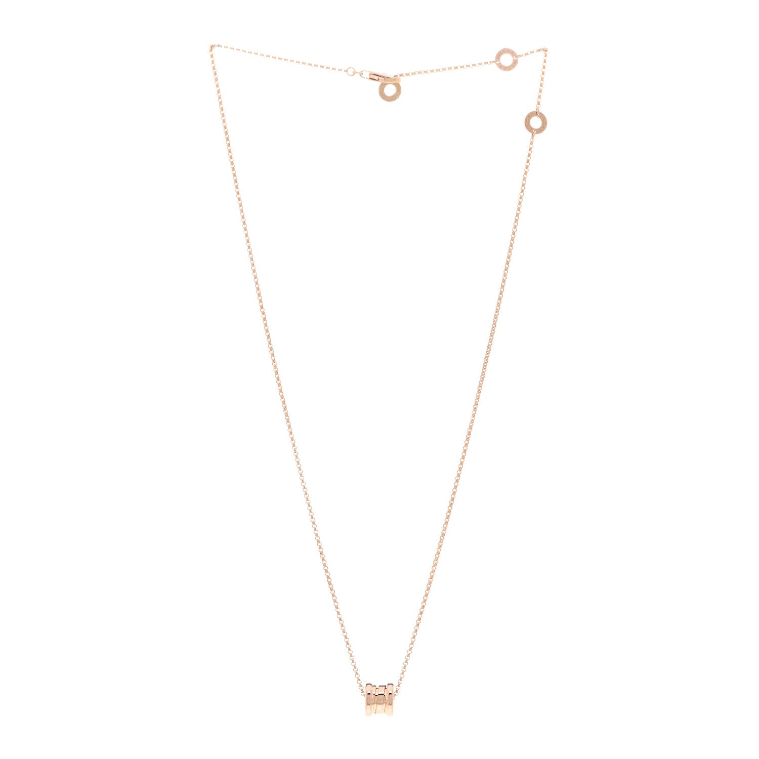 Bulgari 18K Rose Gold Mini B.Zero1 Pendant Necklace 3 of 4