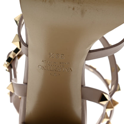 Valentino Garavani Calfskin Rockstud 90mm City Sandals 39.5 Poudre 7 of 8