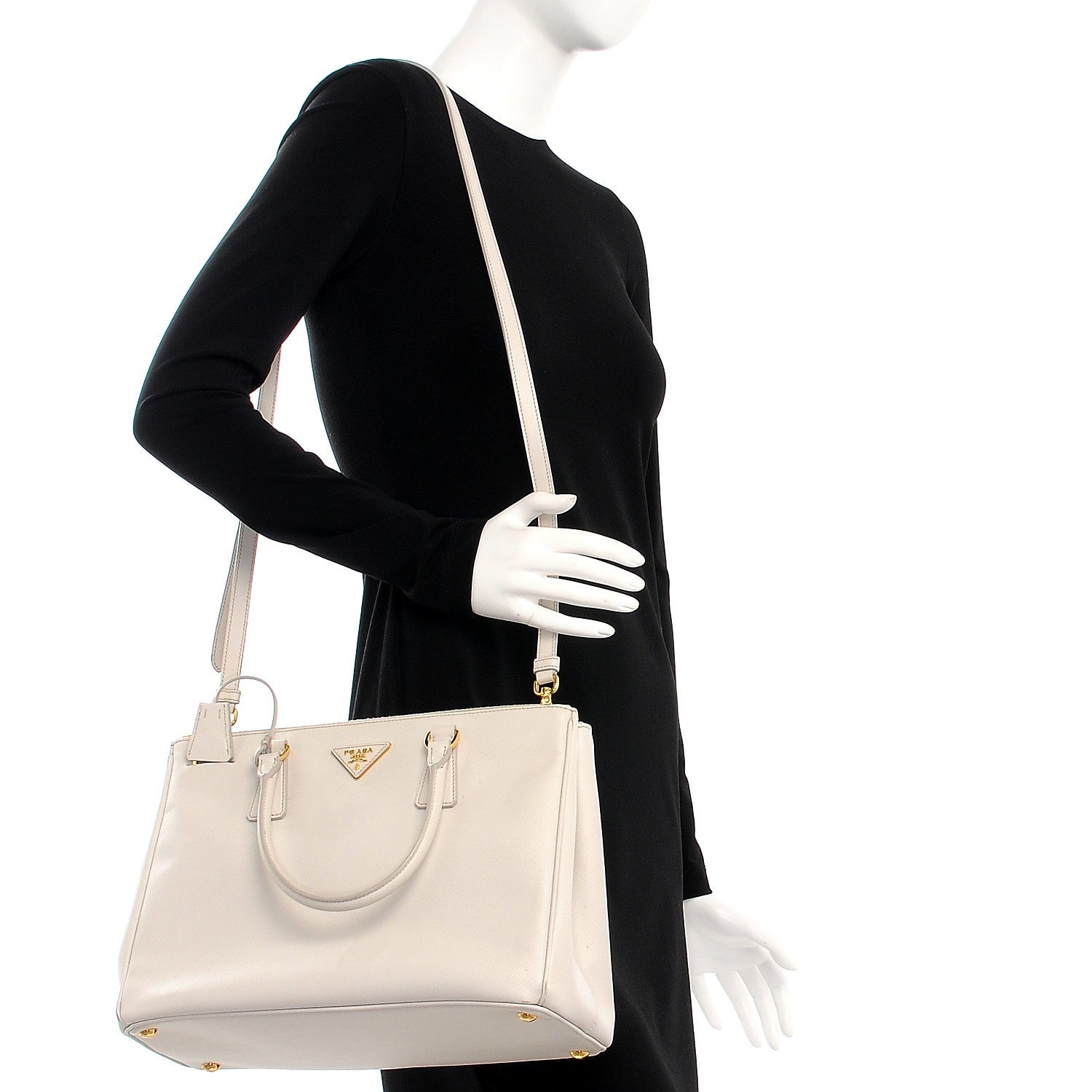 Prada Saffiano Medium Galleria Double Zip Tote Talco 2 of 14