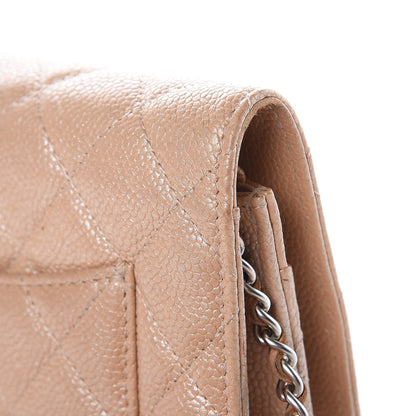 Chanel Metallic Caviar Quilted Wallet on Chain WOC Beige 16 of 17