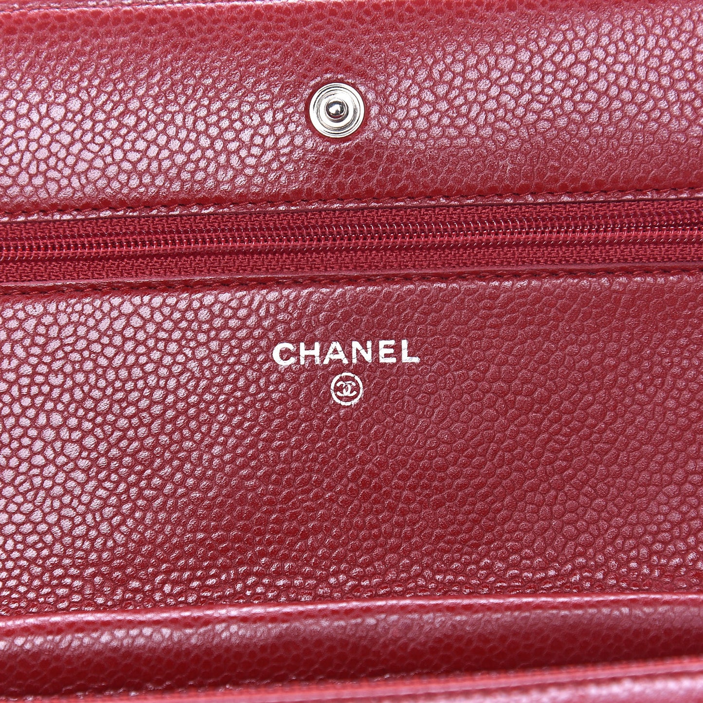 Caviar Quilted Wallet on Chain WOC Red