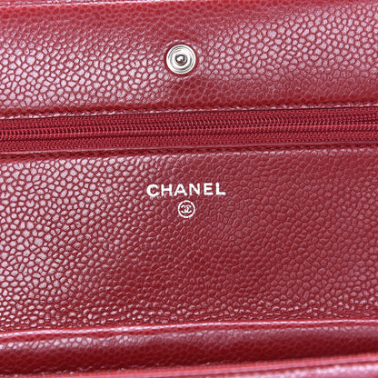 Chanel Caviar Quilted Wallet on Chain WOC Red 6 of 14