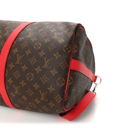 Louis Vuitton Calfskin Monogram Keepall Bandouliere 50 Coquelicot 8 of 8