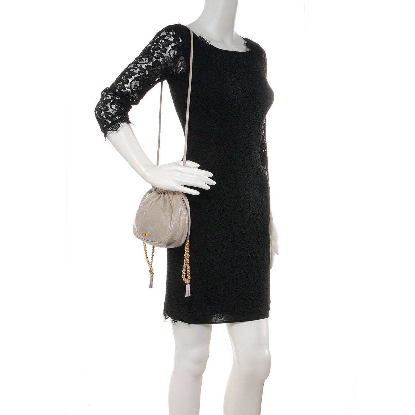 Vitello Shine Drawstring Bag Nube
