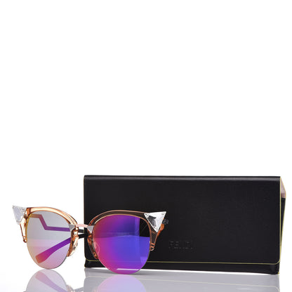 Fendi Iridia Cat Eye Sunglasses FF 0041/S Translucent Peach 8 of 8