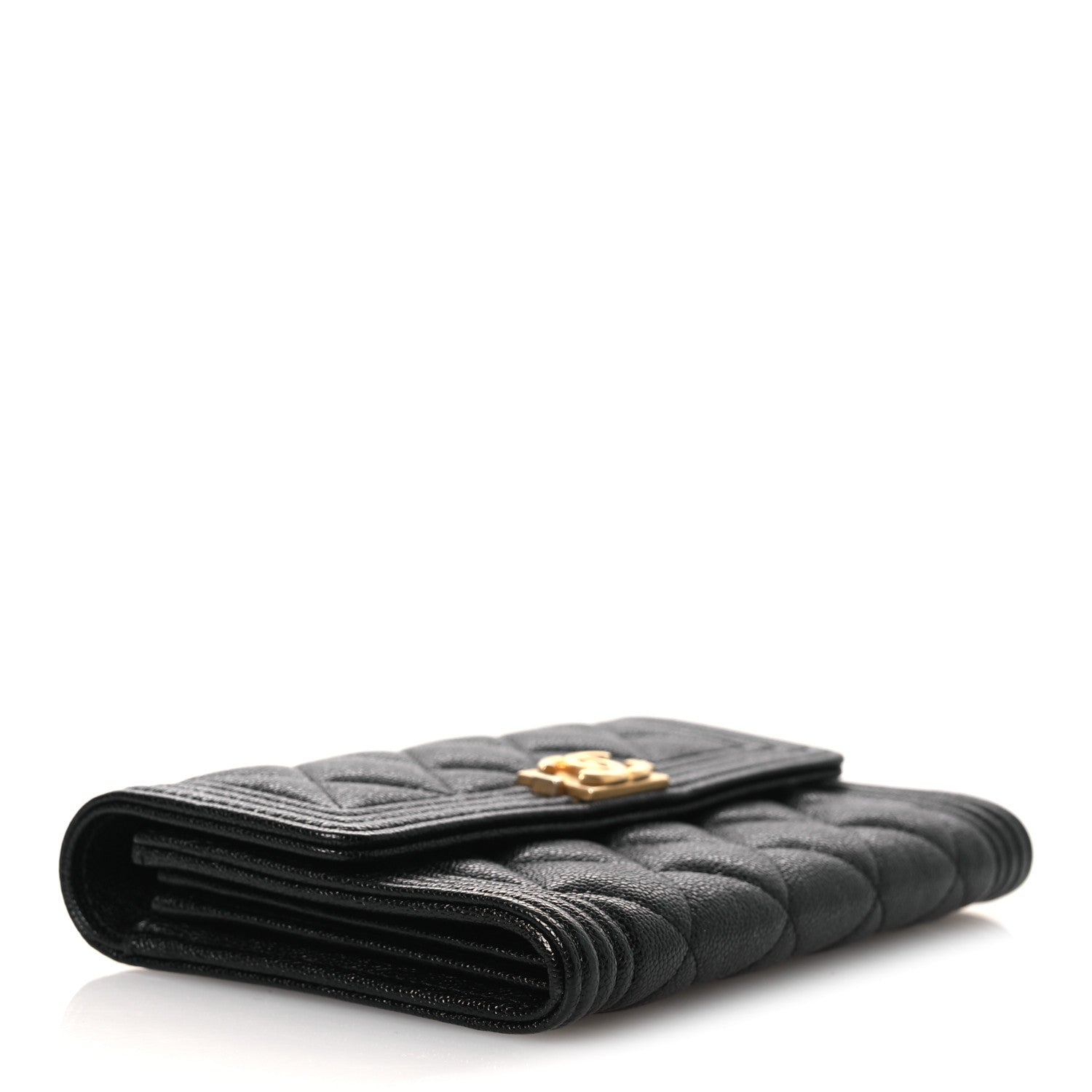 Chanel Caviar Quilted Medium Boy Flap Wallet Black 4 of 9
