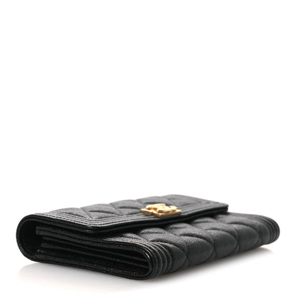 Chanel Caviar Quilted Medium Boy Flap Wallet Black 4 of 9