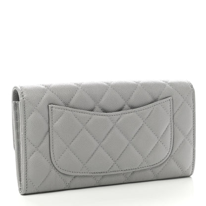 Chanel Caviar Quilted Large Flap Wallet Grey 3 of 8