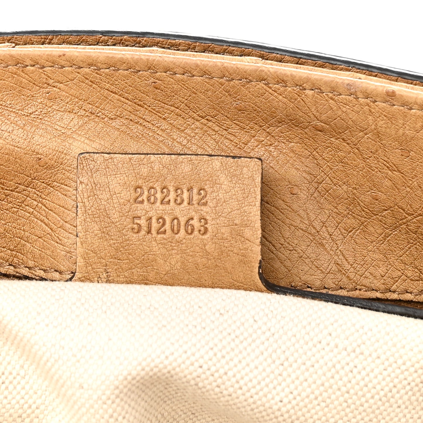 Ostrich Medium Bamboo Buckle Tote Tan