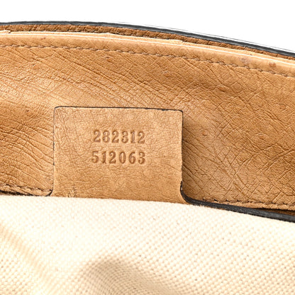 Gucci Ostrich Medium Bamboo Buckle Tote Tan 8 of 11