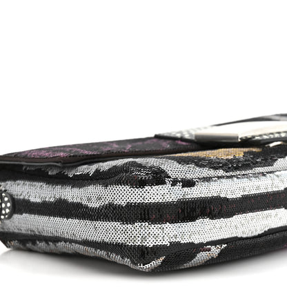 Fendi Night Butterfly Sequin Baguette Black Multicolor 10 of 10