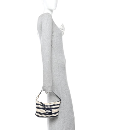 Miu Miu Fabric Crochet Pouch Blue White 2 of 10