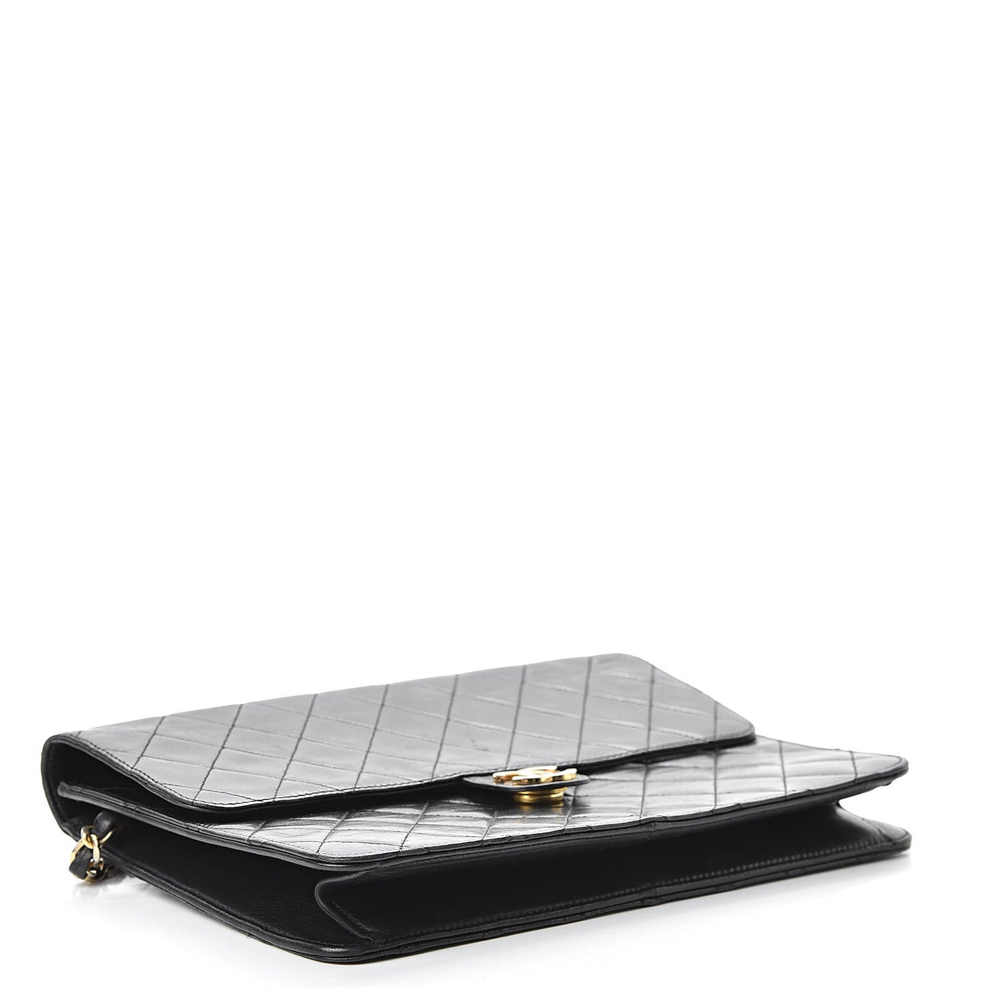 Lambskin Quilted Medium Single Flap Black