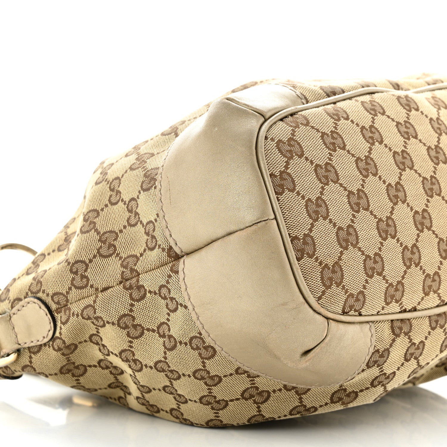 Gucci Monogram Margaux Calfskin Medium Sukey Top Handle Bag Beige Ebony Mystic White 9 of 17