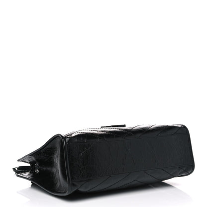 Saint Laurent Crinkled Calfskin Matelasse Monogram Medium Niki Shopper Tote Black 3 of 4