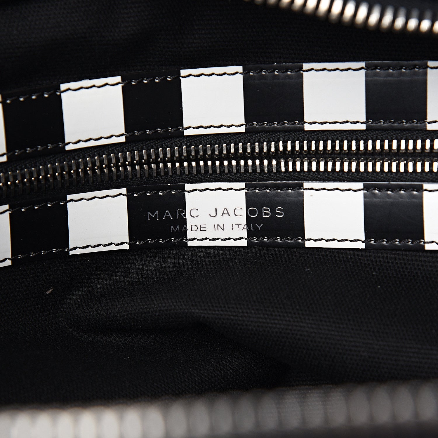 Marc Jacobs Calfskin Striped Antonia Satchel Black White 5 of 9