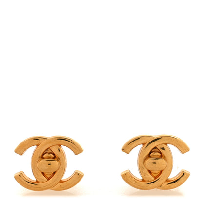 Chanel Metal CC Turnlock Clip On Earrings Gold 1 of 5