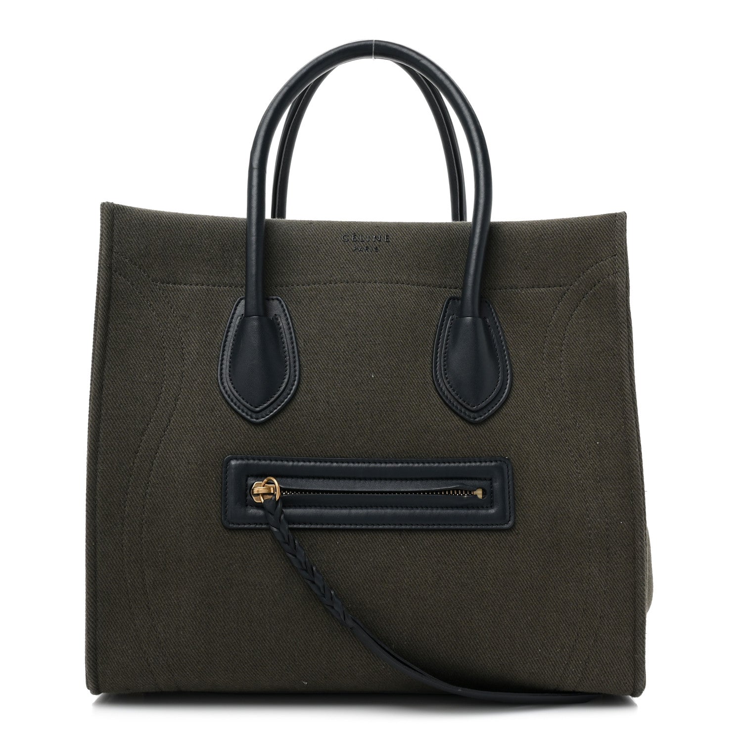 Celine Cotton Canvas Medium Phantom Luggage Olive 1 of 13