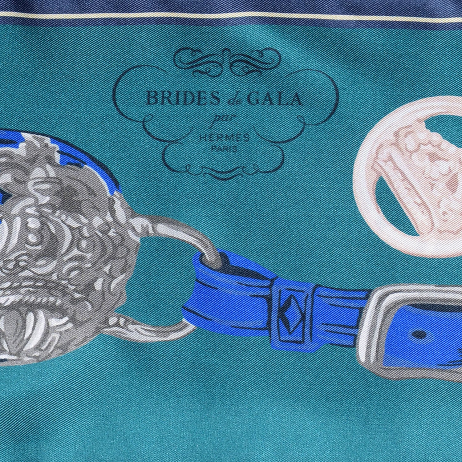 Hermes Silk Brides De Gala Maxi Twilly Canard Marine Gris Acier 7 of 7