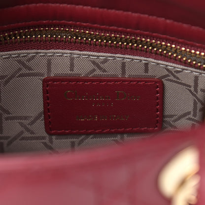 Christian Dior Lambskin Cannage Mini Lady Dior Burgundy 6 of 12