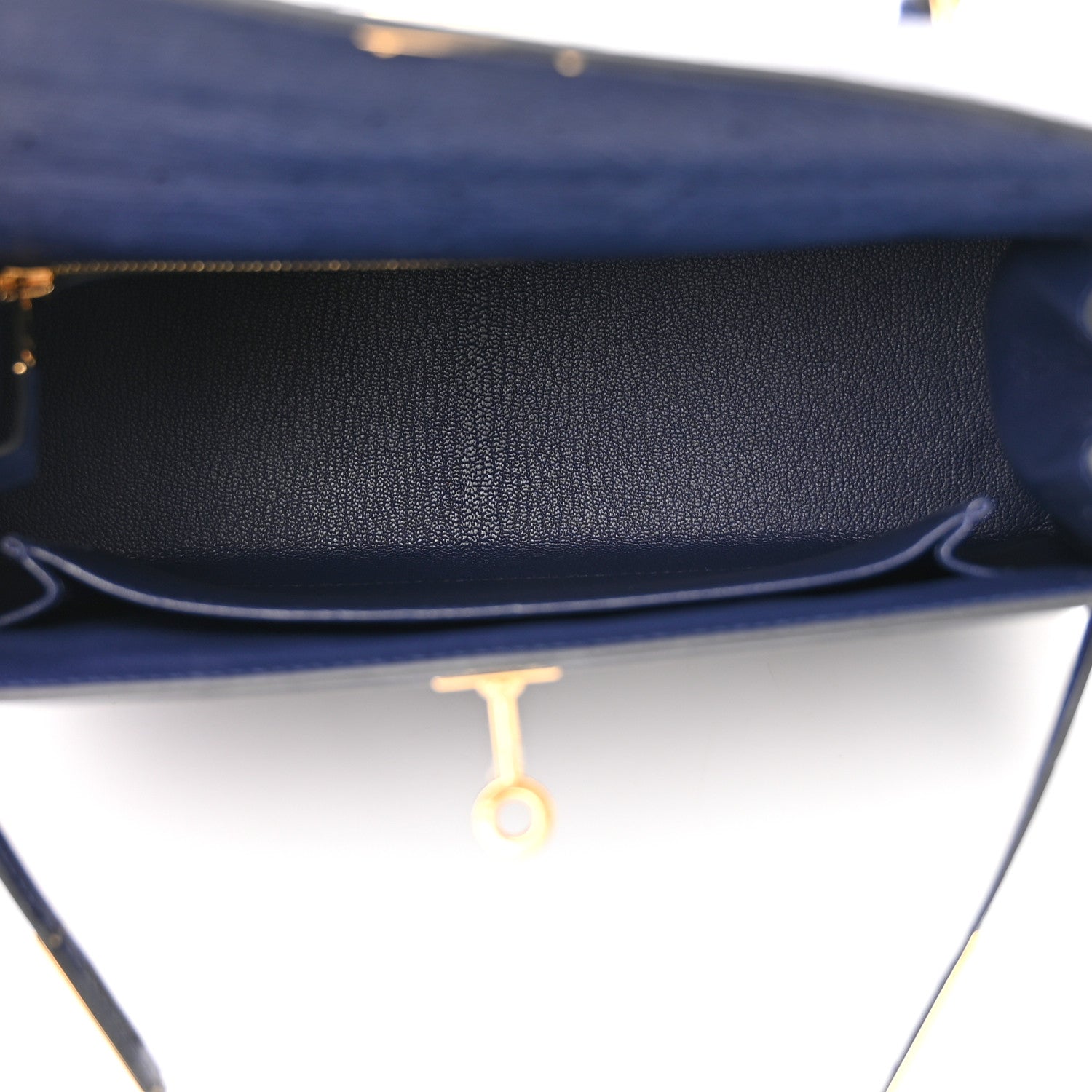 Hermes Ostrich Kelly Sellier 25 Bleu Iris 5 of 12