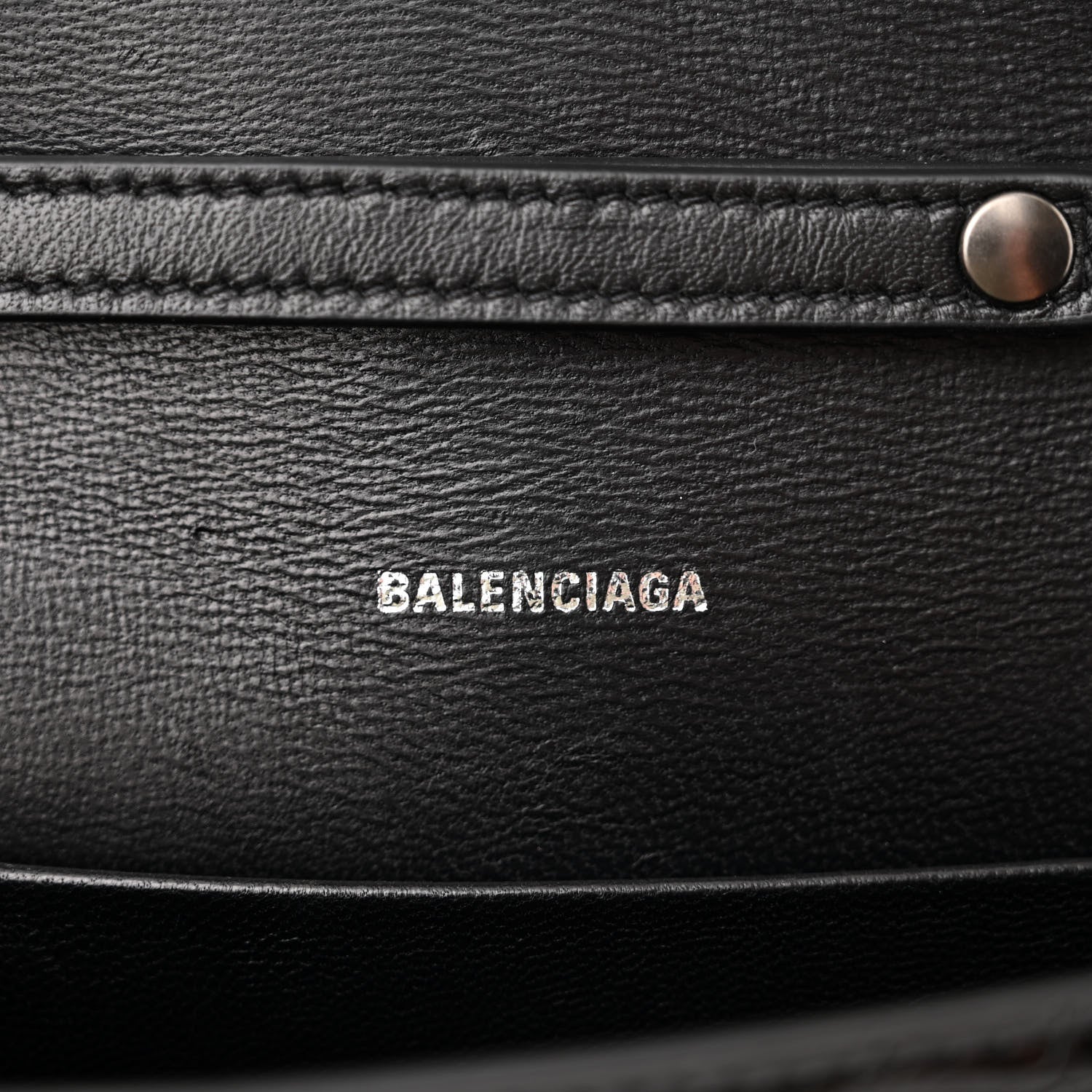 Balenciaga Shiny Calfskin Monochrome Crocodile Embossed Small Hourglass Evening Chain Bag Black 6 of 12