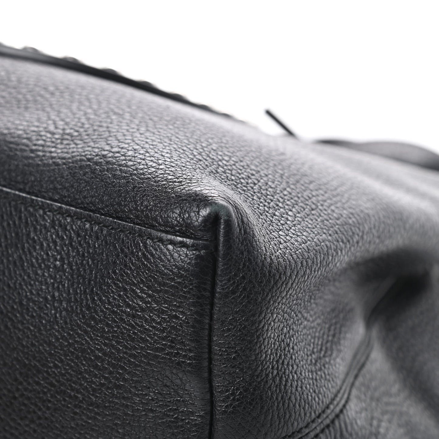 Pebbled Calfskin Studded Medium Soho Chain Shoulder Bag Black