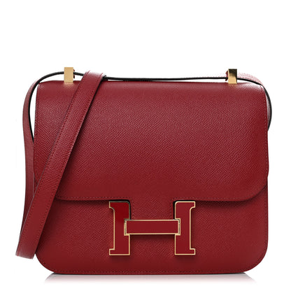 Hermes Epsom Enamel Constance 24 Rouge Grenat 1 of 10