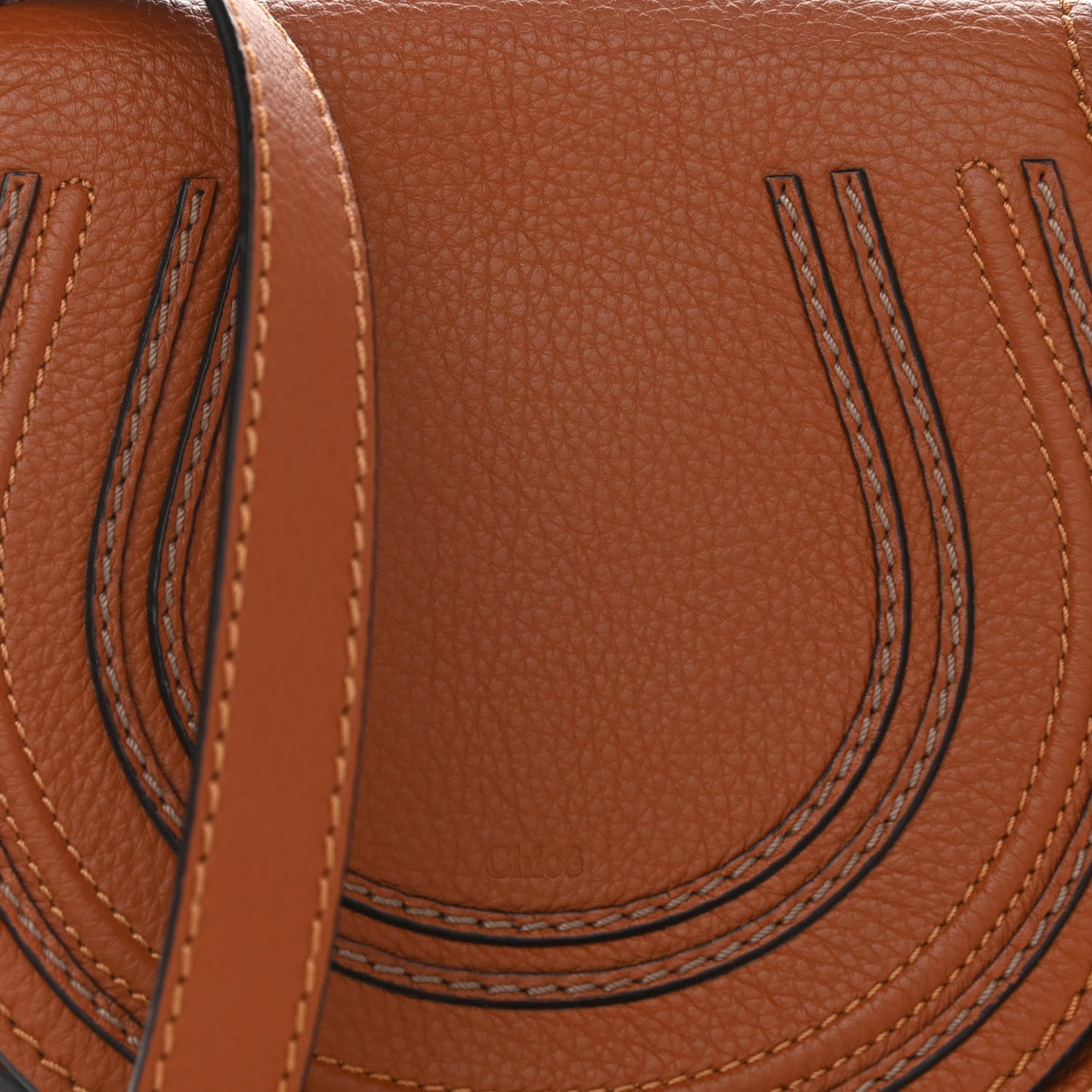 Calfskin Mini Marcie Round Crossbody Bag Tan