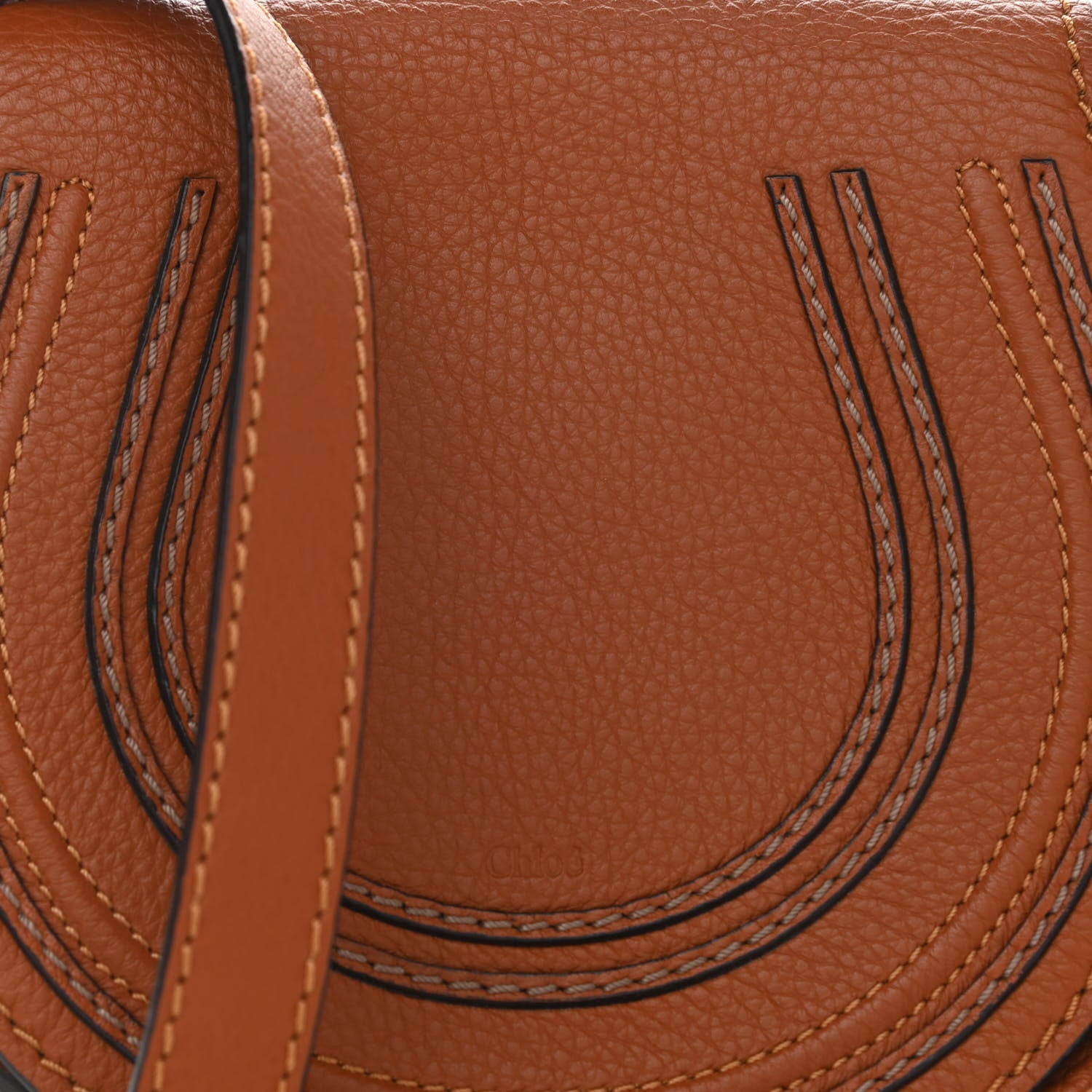 Chloe Calfskin Mini Marcie Round Crossbody Bag Tan 8 of 10