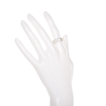 Tiffany 18K White Gold Diamond Hearts Eternity Band Ring 49 4.75 2 of 5