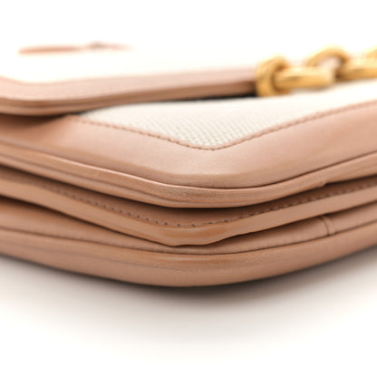 Saint Laurent Smooth Calfskin Cotton Canvas Le Maillon Satchel Natural Beige 9 of 13