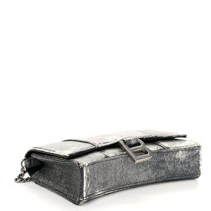 Balenciaga Nappa Denim Printed Hourglass Chain Bag Denim Black 4 of 10