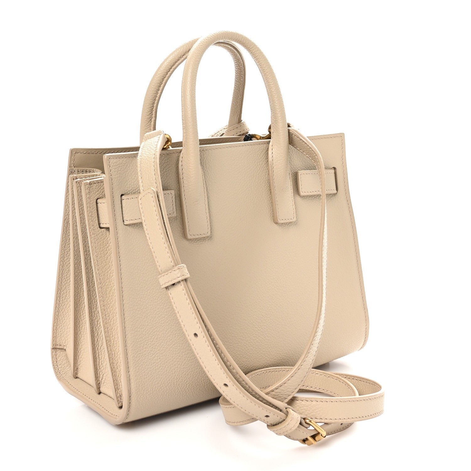 Saint Laurent Grained Calfskin Nano Sac De Jour Sea Salt 3 of 10