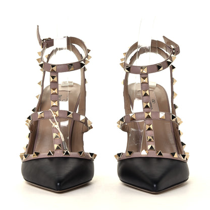 Valentino Garavani Nappa Rockstud Ankle Strap Pumps 40 Black Poudre 4 of 12