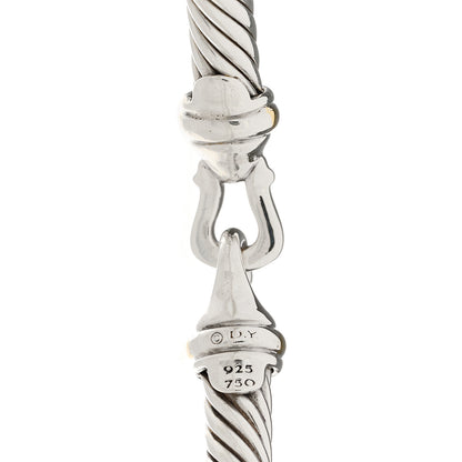 David Yurman Sterling Silver 18K Yellow Gold 5mm Cable Classic Buckle Bracelet 3 of 3