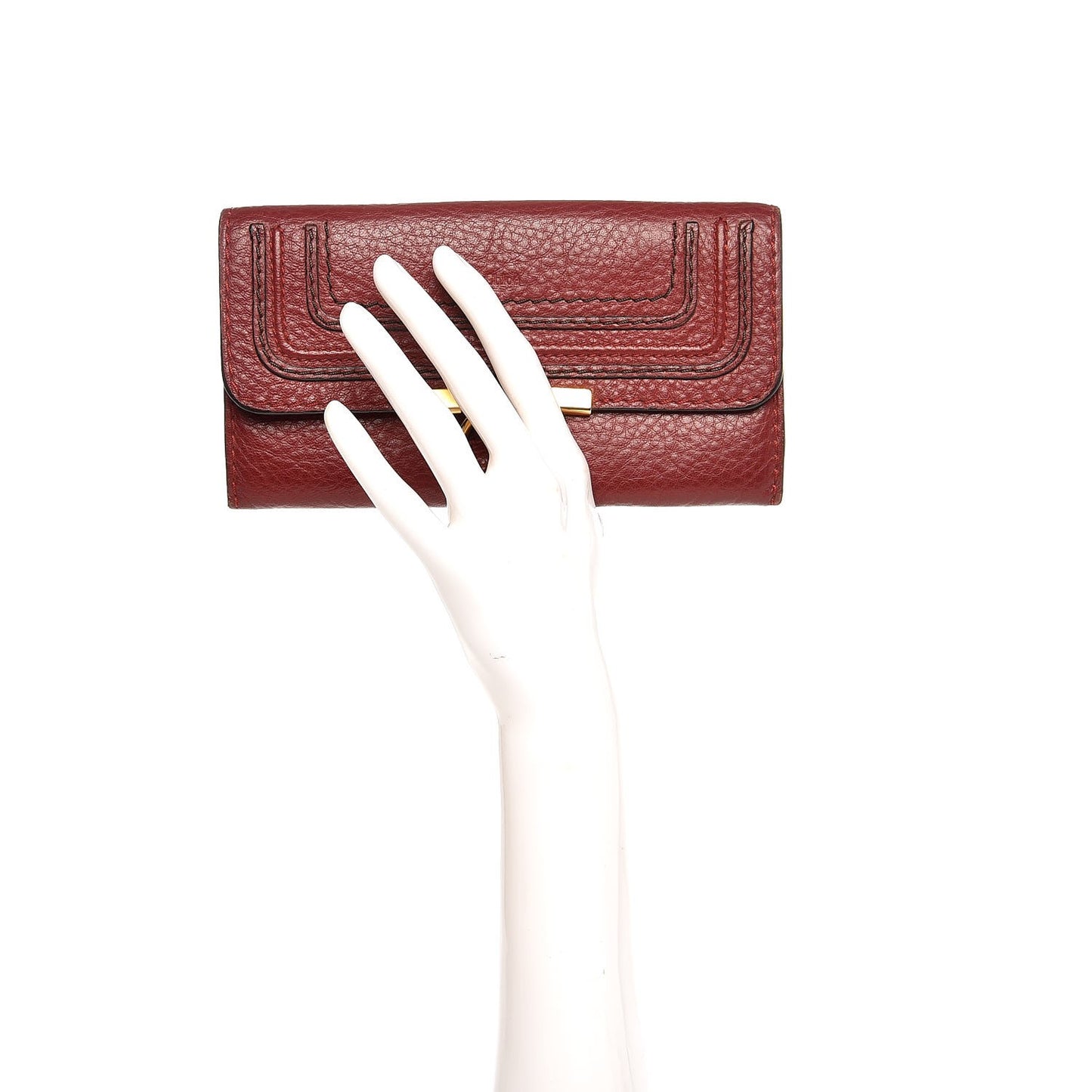 Calfskin Marcie Continental Flap Wallet Poppy