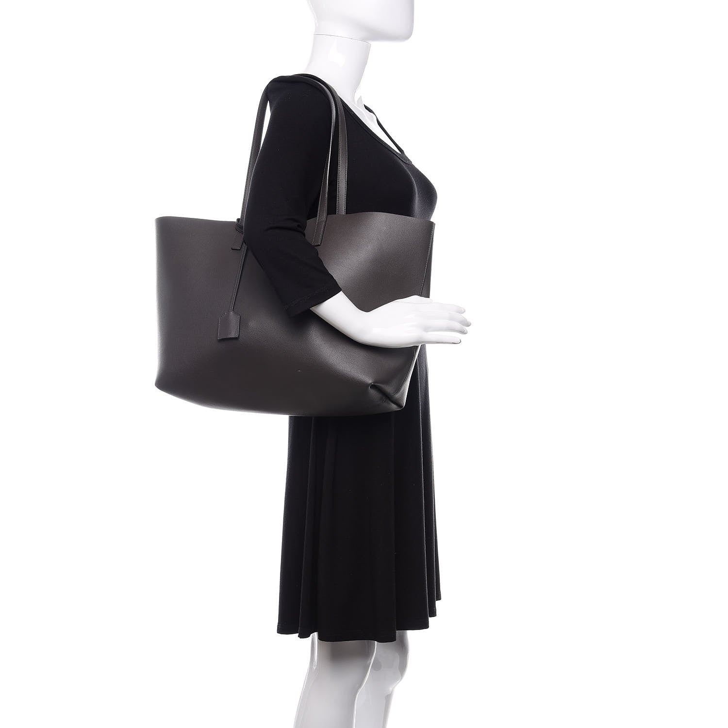 Saint Laurent Calfskin Large Shopping Tote Dark Grey 2 of 18