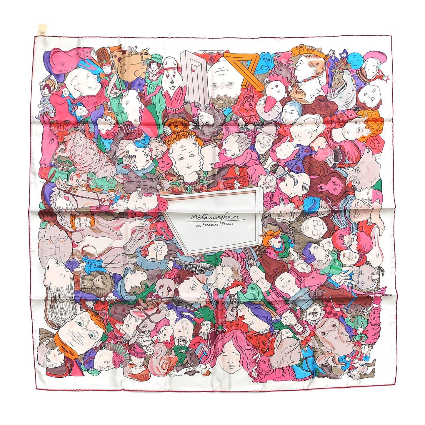 Silk Metamorphoses Par Paris Scarf 90 Rose Cendre Vert