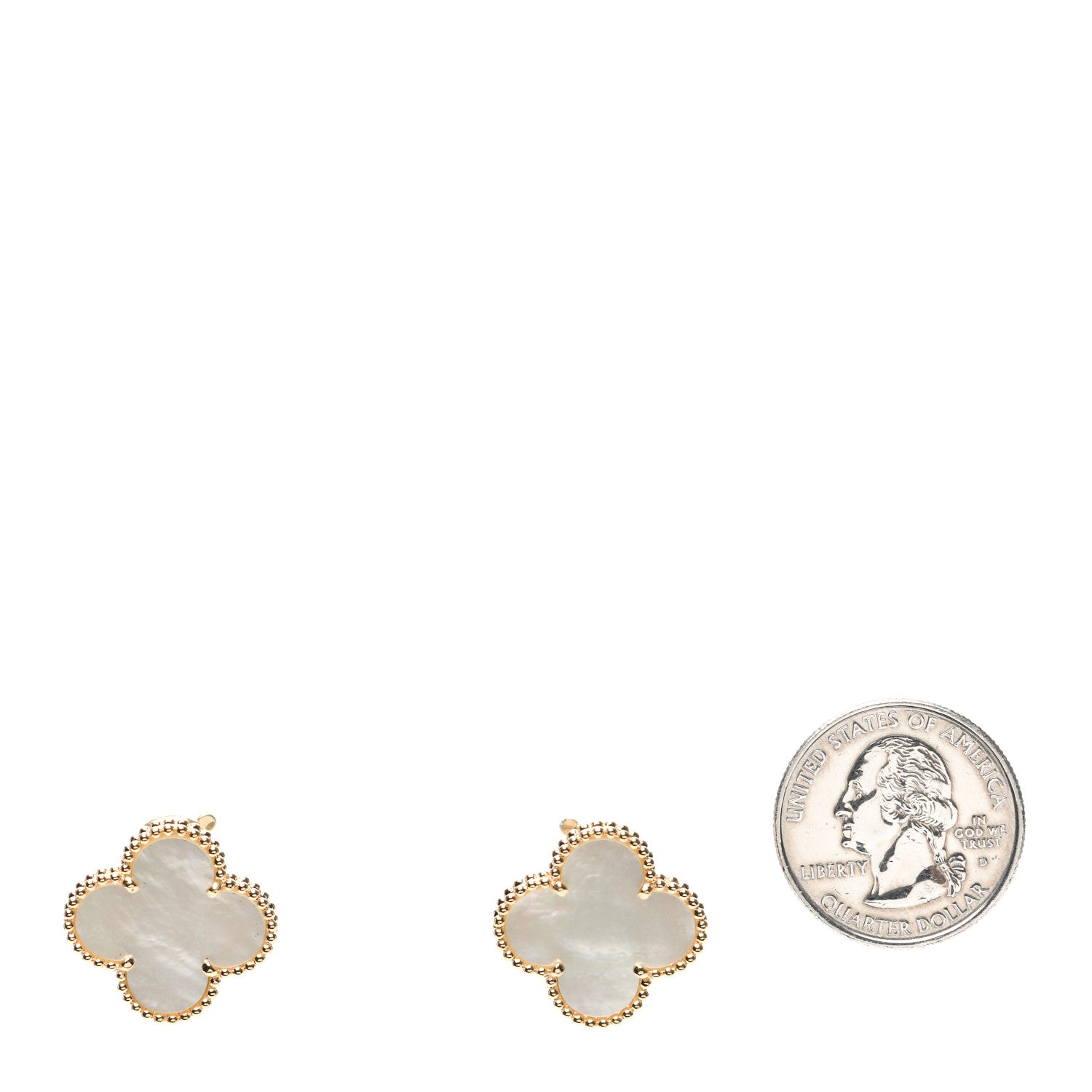 Van Cleef & Arpels 18K Yellow Gold Mother of Pearl Magic Alhambra Earrings 2 of 6