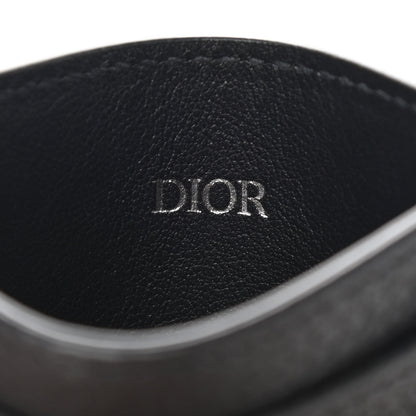 Christian Dior Grained Calfskin Oblique Card Holder Black 6 of 7